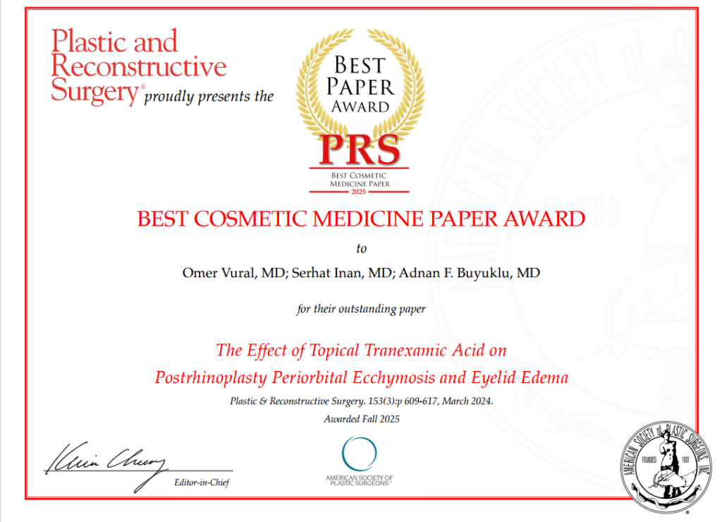 PRS Best Cosmetic Medicine Paper Award 2025