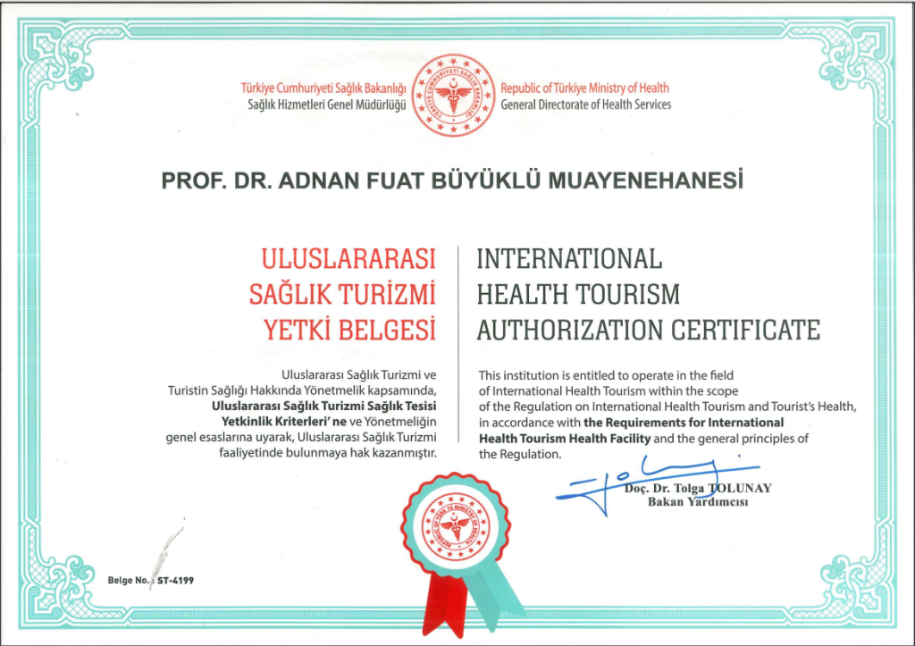 Uluslararası Sağlık Turizmi Yetki Belgesi